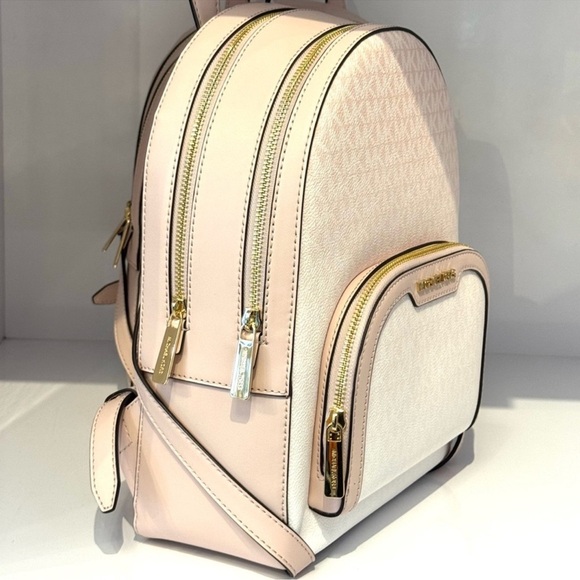 Michael Kors Jaycee Medium Ombré Signature Logo Backpack Powder Blush Multi - Picture 5 of 10